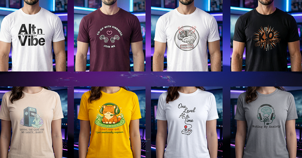 Grid of Eight PRODUCTS tees with bold graphics, witty phrases, and everyday comfort.