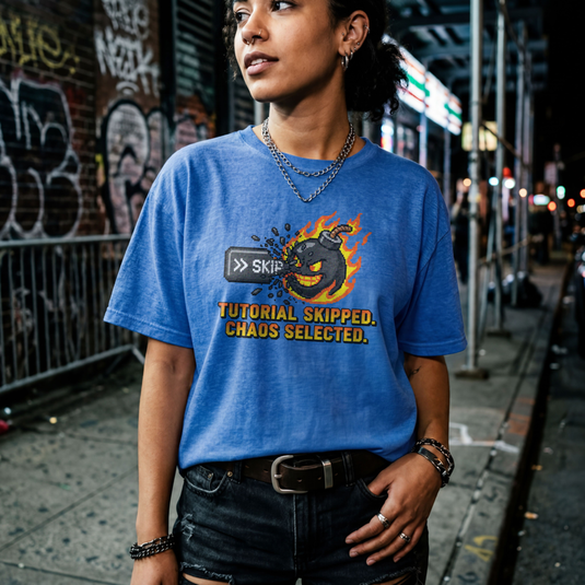 Translation missing: en.Tutorial Skipped Flaming Bomb Tee For Gamers Bold Retro Pixel Art by Alt n Vibe