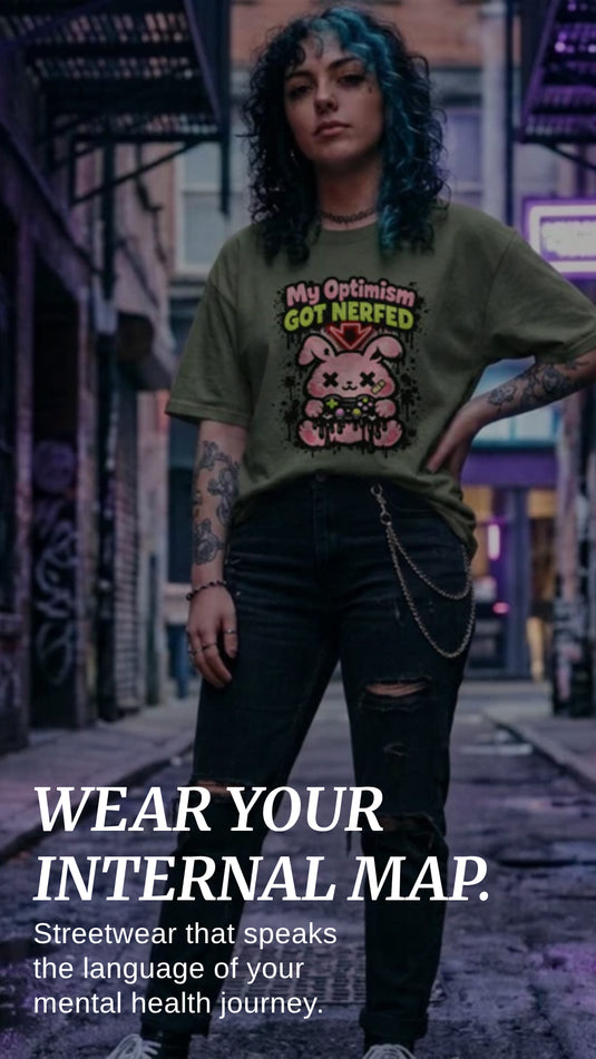 Translation missing: en.Wear your internal map, inspirational quote. streetwear that speaks mental health journey