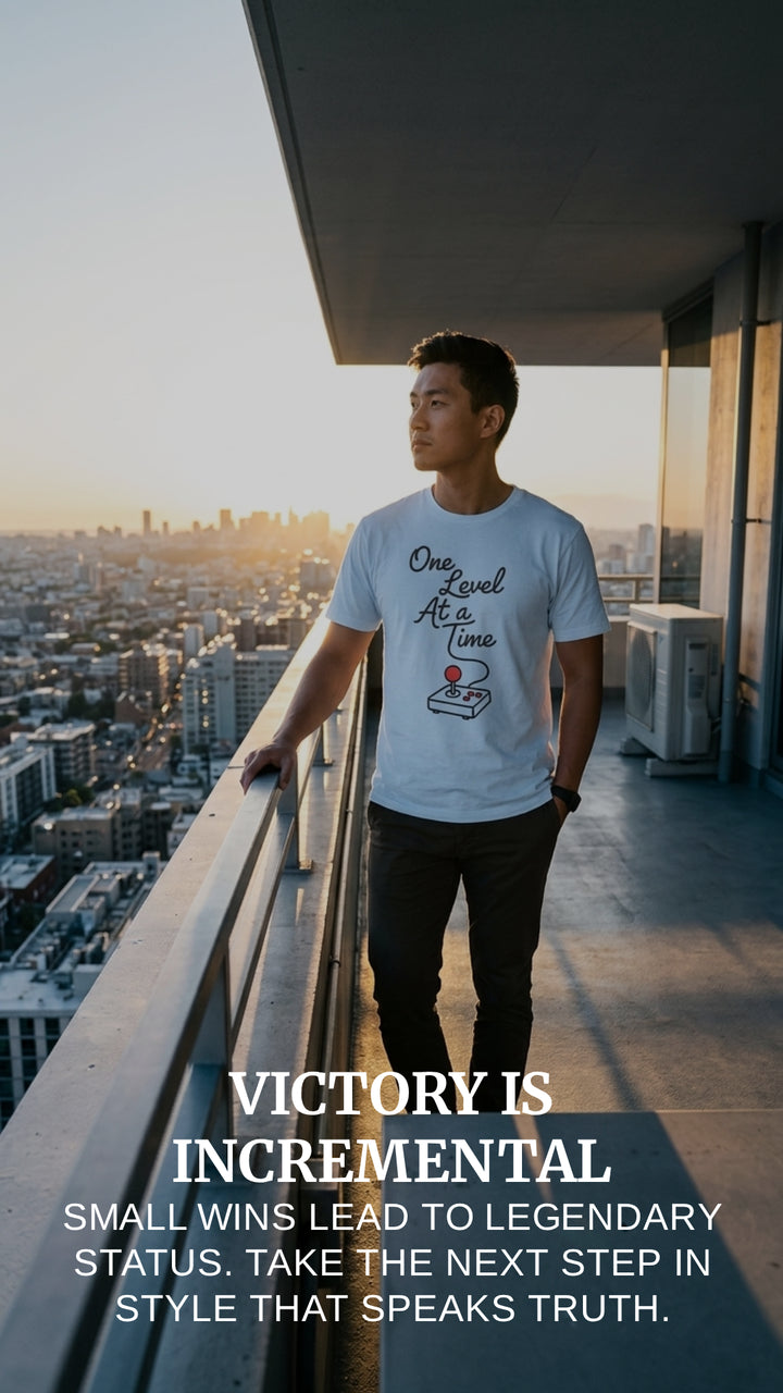 Translation missing: en.Image with text overlay "VICTORY IS INCREMENTAL" and sub text 'SMALL WINS LEAD TO LEGENDARY STATUS. TAKE THE NEXT STEP ON STYLE THAT SPEAKS TRUTH.'