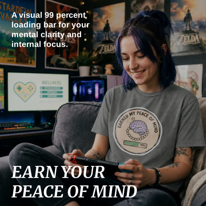 Translation missing: en.Image with text "EARN YOUR PEACE OF MIND" Sub text "A visual 99 percent for your mental clarity and internal focus."