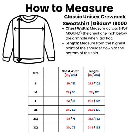 Translation missing: en.Unisex pullover gilden18000 sweatshirt size chart