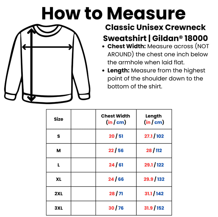 Translation missing: en.Unisex pullover gilden18000 sweatshirt size chart